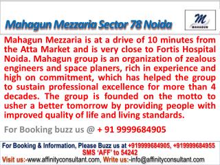 Mahagun Mezzaria apartments Sector 78 Noida @ 09999684905