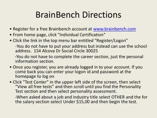 BrainBench Directions