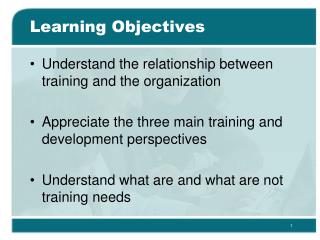 Learning Objectives