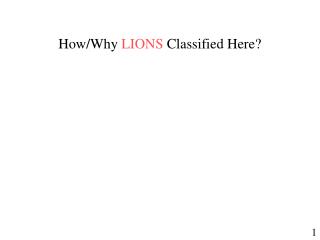 How/Why LIONS Classified Here?