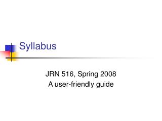 Syllabus