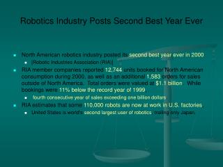 Robotics Industry Posts Second Best Year Ever