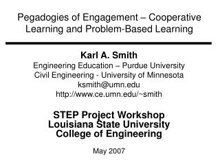 Pegadogies of Engagement – Cooperative Learning and Problem-Based Learning