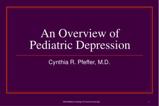 An Overview of Pediatric Depression