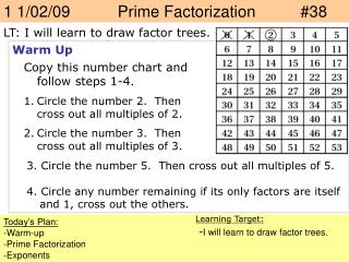 1 1/02/09 	 Prime Factorization		 #38