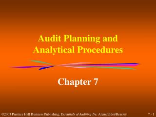 Audit Planning and Analytical Procedures