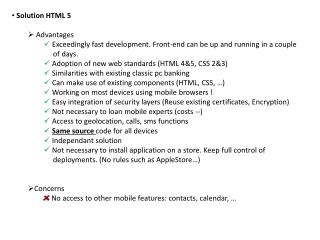 Solution HTML 5 Advantages