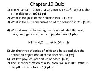 Chapter 19 Quiz