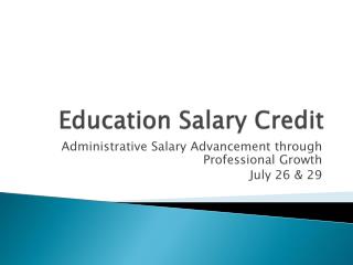 Education Salary Credit