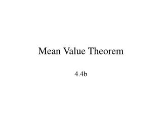 Mean Value Theorem