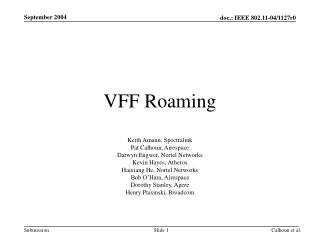 VFF Roaming