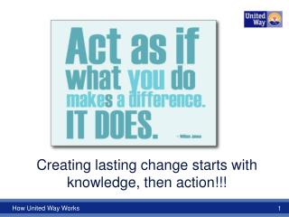 Creating lasting change starts with knowledge, then action!!!
