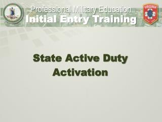 State Active Duty Activation