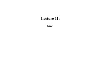 Lecture 11:
