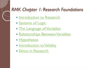 RMK Chapter 1: Research Foundations