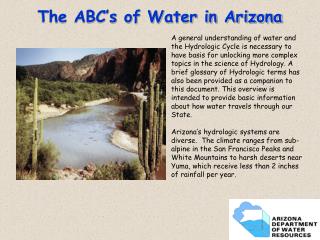 The ABC’s of Water in Arizona