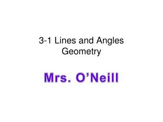 3-1 Lines and Angles Geometry