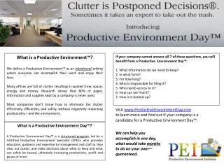 What is a Productive Environment™?