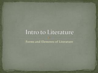 Intro to Literature