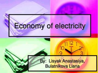 Economy of electricity