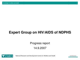 Expert Group on HIV/AIDS of NDPHS