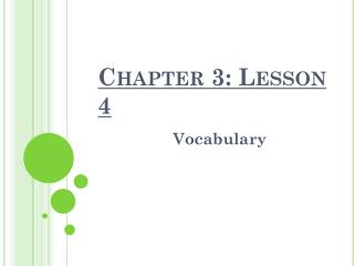 Chapter 3: Lesson 4