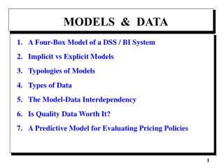 MODELS &amp; DATA