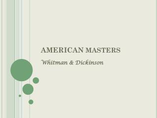 AMERICAN MASTERS