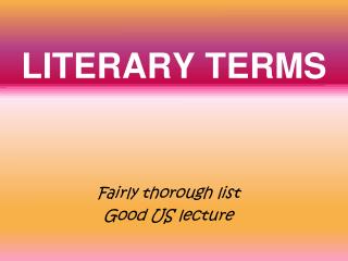 LITERARY TERMS