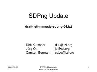 SDPng Update