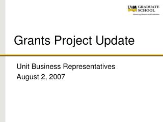 Grants Project Update