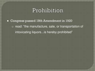 Prohibition