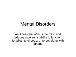 Mental Disorders