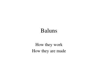 Baluns