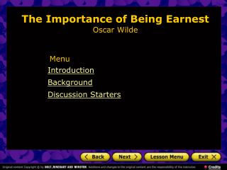 The Importance of Being Earnest Oscar Wilde