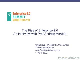 The Rise of Enterprise 2.0 An Interview with Prof Andrew McAfee