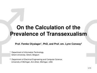 On the Calculation of the Prevalence of Transsexualism