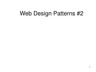 Web Design Patterns #2