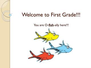 Welcome to First Grade!!!