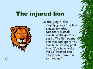 The injured lion