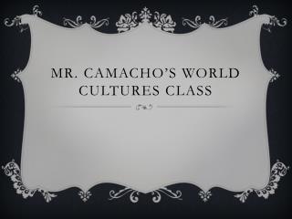 Mr. Camacho’s World Cultures Class
