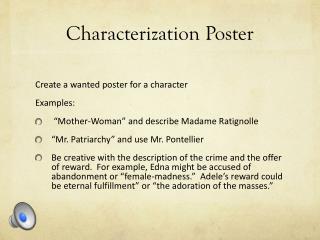 Characterization Poster