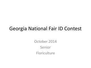 Georgia National Fair ID Contest
