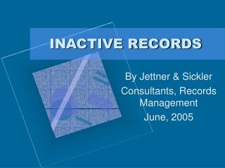INACTIVE RECORDS