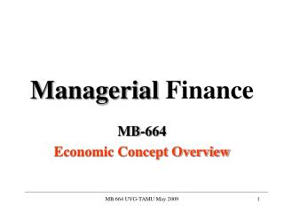 Managerial Finance