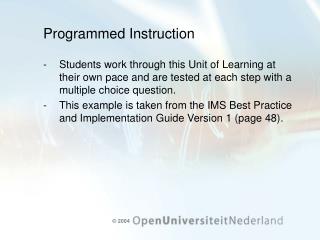 Programmed Instruction