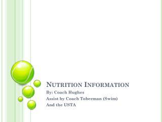 Nutrition Information