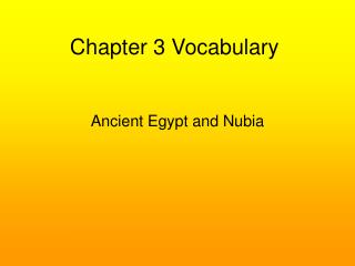 Chapter 3 Vocabulary