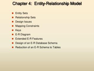 Chapter 4 : Entity-Relationship Model