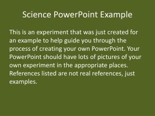 Science PowerPoint Example